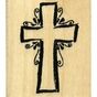 Tampon bois Croix stylisée 5,5 x 4,5 cm