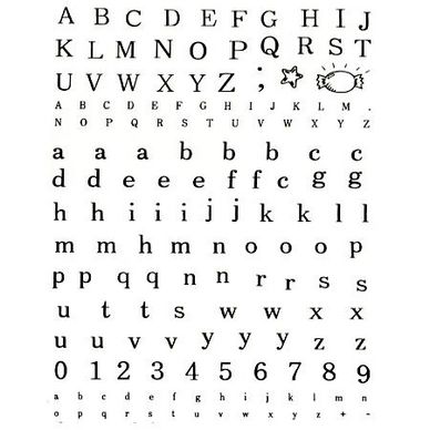 Tampon Clear Alphabet 1.3 x 1.3 cm 159 pcs