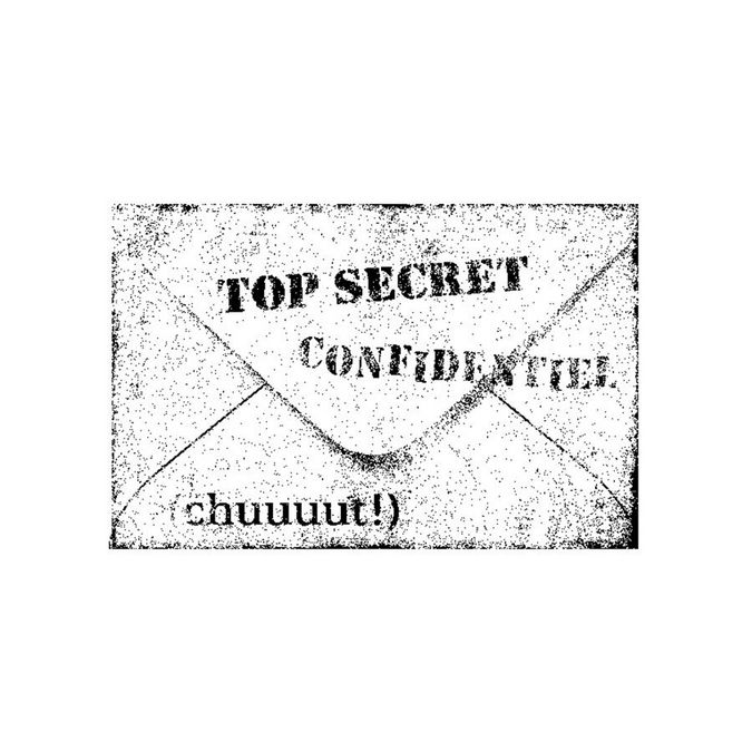 Tampon bois Enveloppe Top Secret 5,5 x 4,5 cm