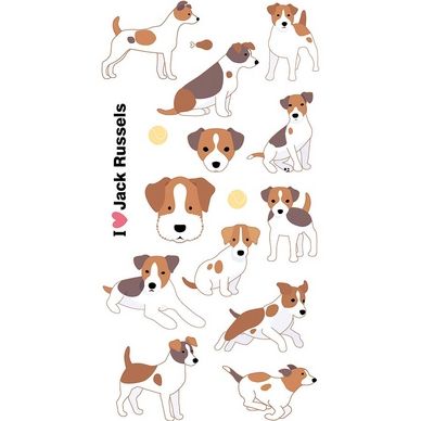 Autocollant 3D Puffies Chiens jack russel