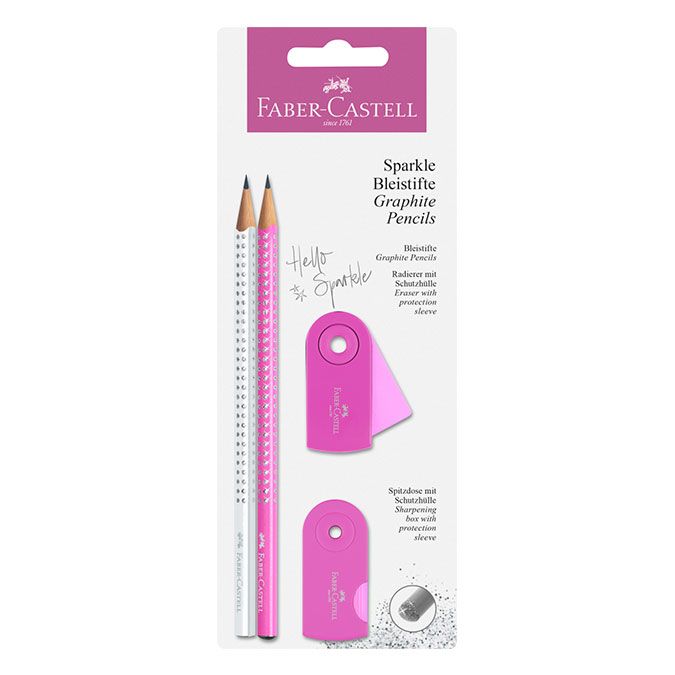 Crayon graphite Sparkle Pearl Set Rose et Blanc