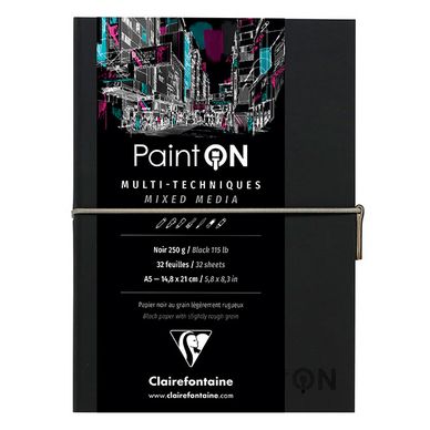 Carnet Paint'On papier Noir 250 g/m² A5 32 F