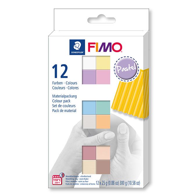 Pâte à modeler polymère FIMO Soft Set couleurs pastel 12 x 26 g