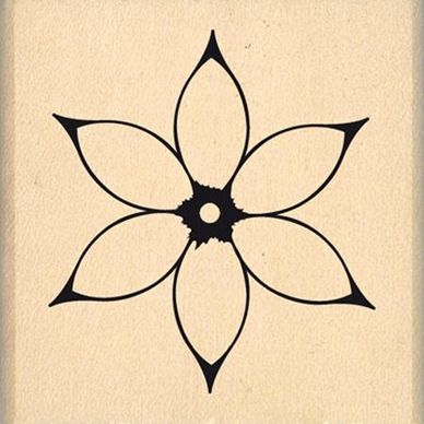 Tampon bois Jolie fleur blanche 3 x 3 cm