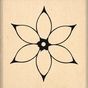 Tampon bois Jolie fleur blanche 3 x 3 cm