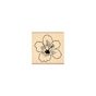 Tampon bois Hibiscus blanc 4 x 4 cm