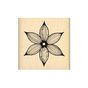 Tampon bois Jolie fleur lignée 4,5 x 4,5 cm