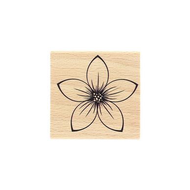 Tampon bois Fleur Isabella 6 x 6cm