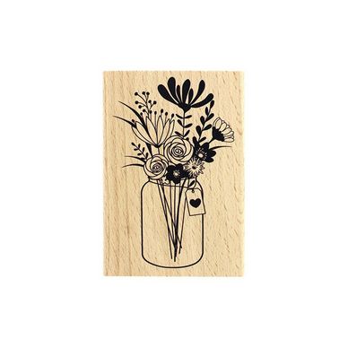 Tampon bois Grand bouquet 7 x 10 cm