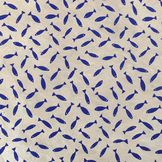 Papier Lokta Imprimé 50 x 75 cm Sardines blanc bleu