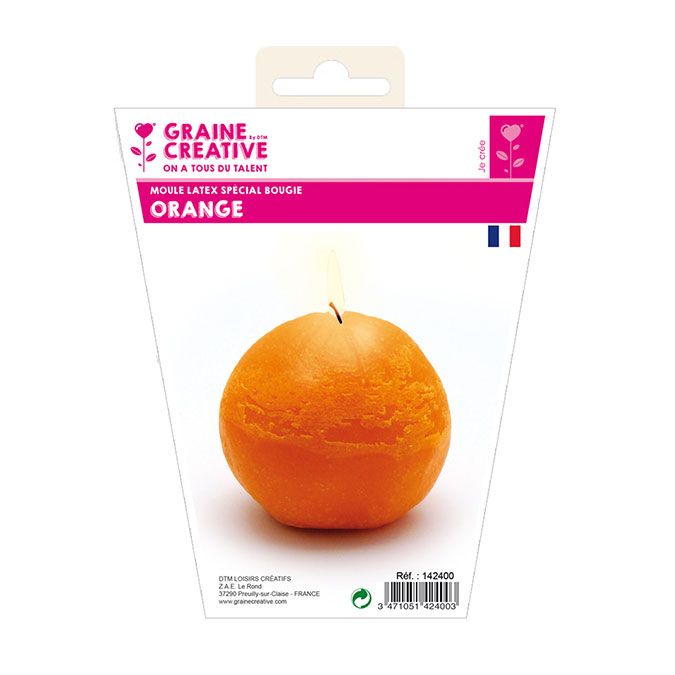 Moule à bougie en latex Orange 8 cm