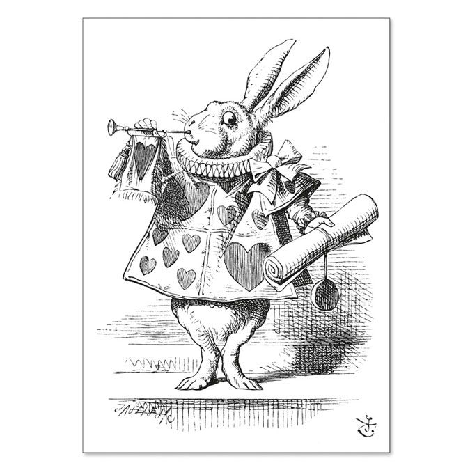 Carte double à colorier 12 x 17 cm The White Rabbit
