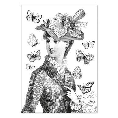 Carte double à colorier 12 x 17 cm Miss Butterfly