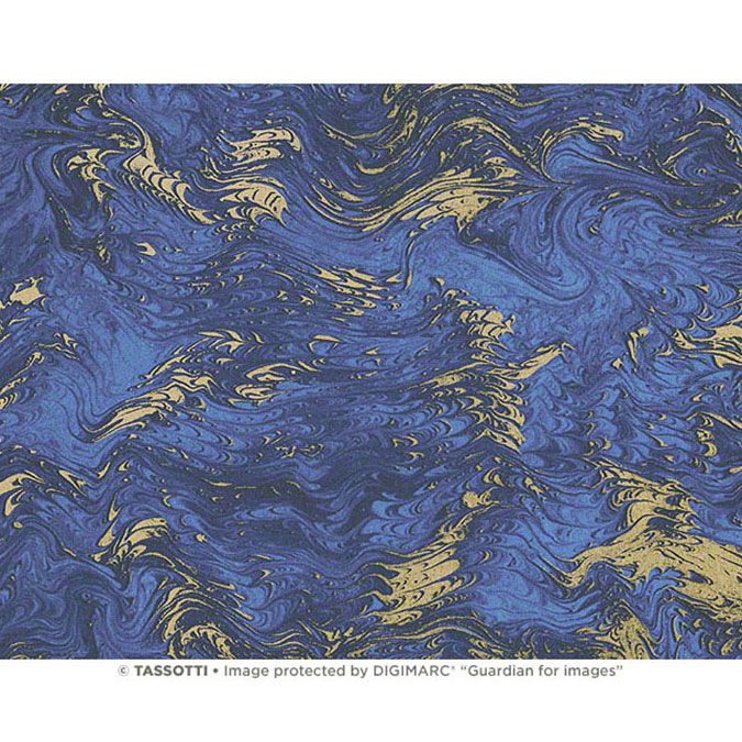 Papier Italien 50 x 70 cm 85 g/m² Marbré bleu et or