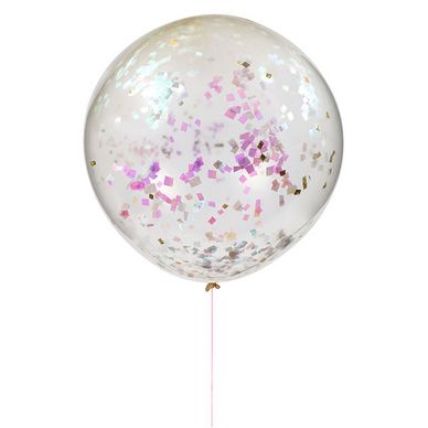 Ballons transparents géants contenant des confettis irisés - 3 pcs