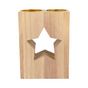 Bougeoir étoile en bois sur bascule 11 cm x 2 pcs