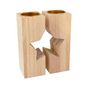 Bougeoir étoile en bois sur bascule 11 cm x 2 pcs