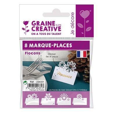 Marque-places Flocons 7 cm - 8 pcs