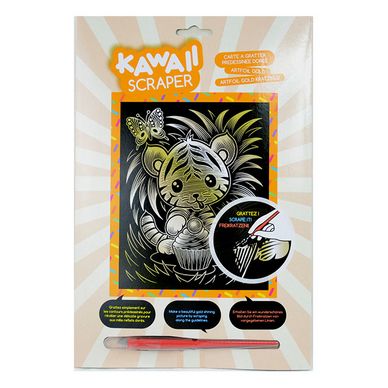 Carte à gratter Scraper or Kawaii Tigre farceur