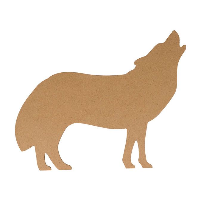 Loup silhouette en médium 15 cm