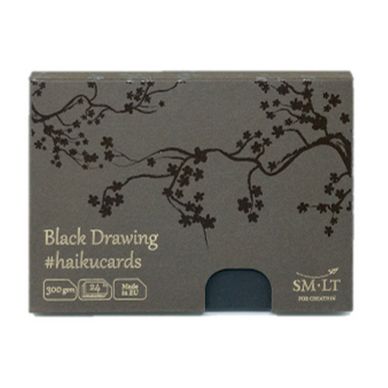 Carte Haïku papier Dessin noir 325 g/m² x 24 F 14,7 x 10,6 cm
