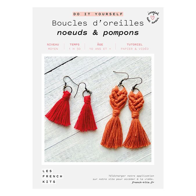 Kit DIY Boucles d'oreilles nœuds & pompon
