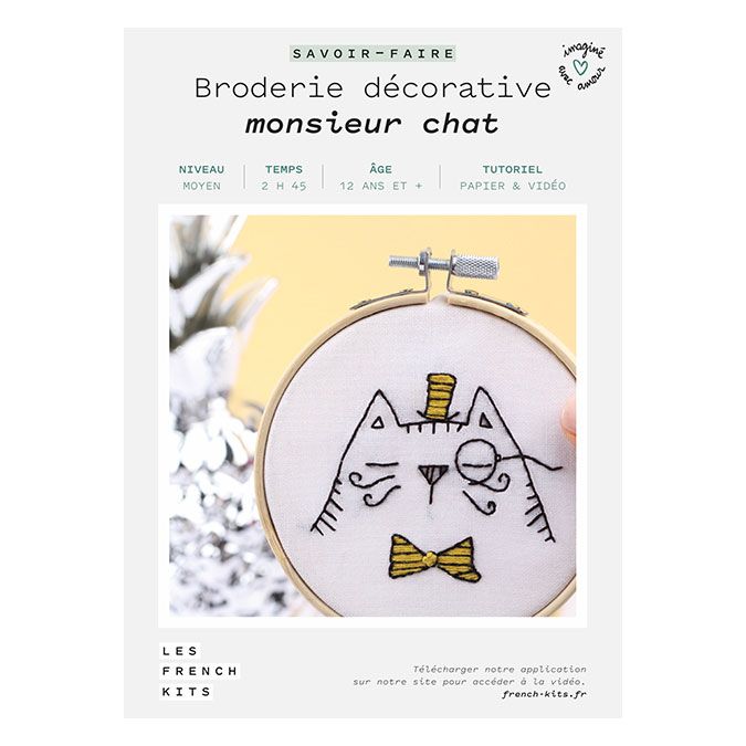 Kit savoir-faire Broderie décorative monsieur chat