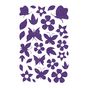 Stickers pailletés Glitty  papillons et fleurs x 66 pcs