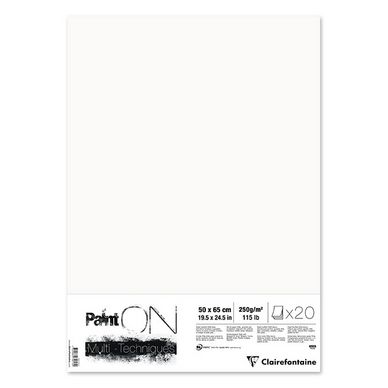 Papier Paint'On Blanc 50 x 65 cm 250 g/m² Rame 20 feuilles