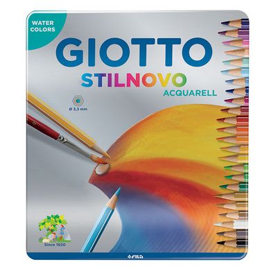 Crayon de couleur Aquarell Boîte métal 24 couleurs