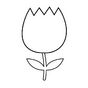 Tampon bois Tulipe 2,6 x 3,6 cm
