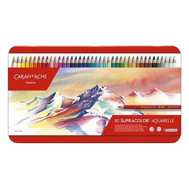 Crayon de couleur aquarellable Supracolor Boîte métal 80 pièces