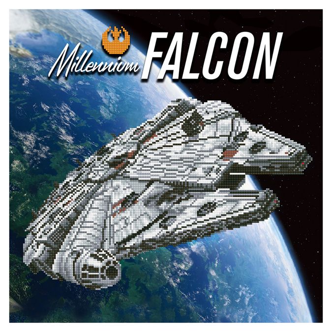 Broderie Diamant kit intermediaire Star Wars vaisseau Falcon Millenium