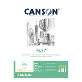 Canson 1557 grain léger 120g/m², bloc collé petit côté A4 - 21 x 29,7cm