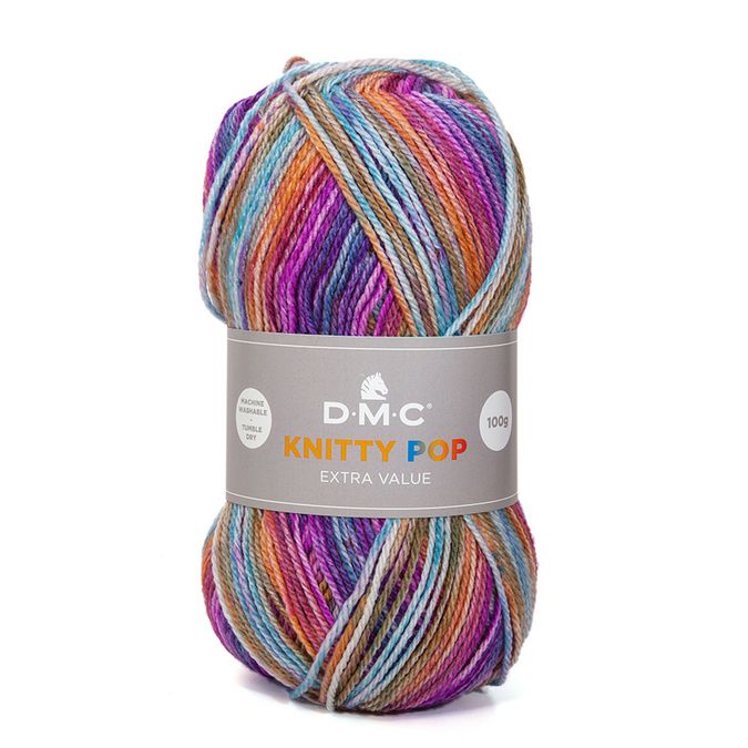 Fil à tricoter multicolore Knitty Pop 50g 476 Gris