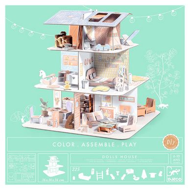 Kit créatif Colorie Assemble Joue thème Maison de poupées