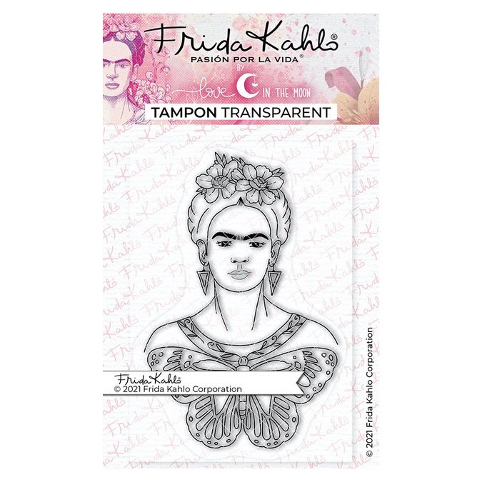 Tampon transparent Frida Kahlo® : La femme au papillon