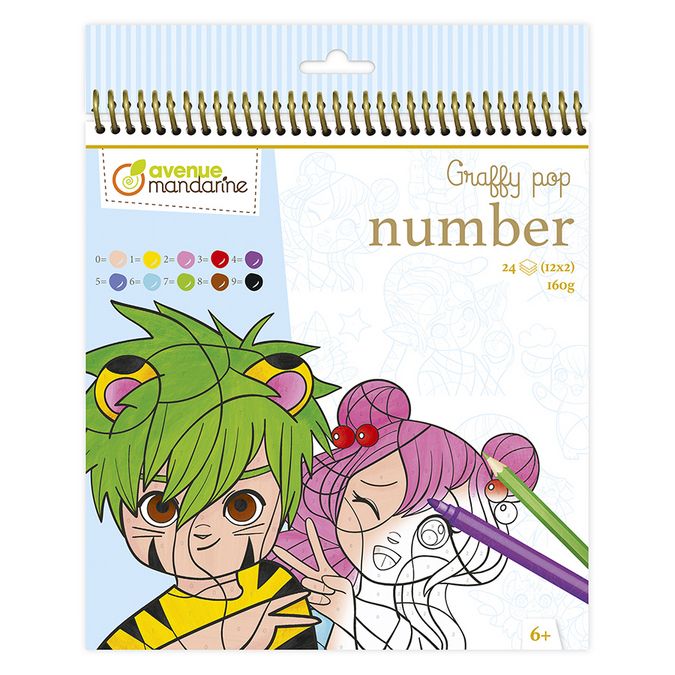 Carnet de coloriage Graffy Pop number Manga