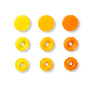 Bouton-pression Color Snaps Rond 12,4 mm Jaune-Jaune foncé-Orange 30 pcs