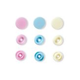 Bouton-pression Color Snaps Rond 12,4 mm Rose-Bleu clair-Perle 30 pcs