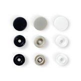 Bouton-pression Color Snaps Rond 12,4 mm Marine-Gris-Blanc 30 pcs