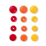 Bouton-pression Color Snaps Fleur 13,6 mm Jaune-Rouge-Orange 30 pcs