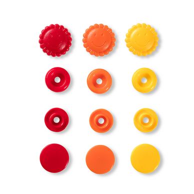 Bouton-pression Color Snaps Fleur 13,6 mm Jaune-Rouge-Orange 30 pcs