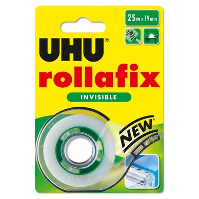 Bande adhésive Rollafix invisible 25 m x 19 mm + dévidoir
