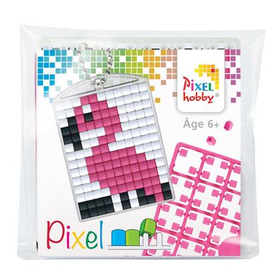Kit créatif Pixel porte-clé 4 x 3 cm - Flamant rose