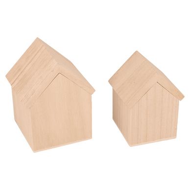 Boîte Maison en bois 2 pcs