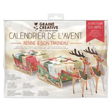 Calendrier de l'Avent DIY Traineau de Noël 15 x 55 cm