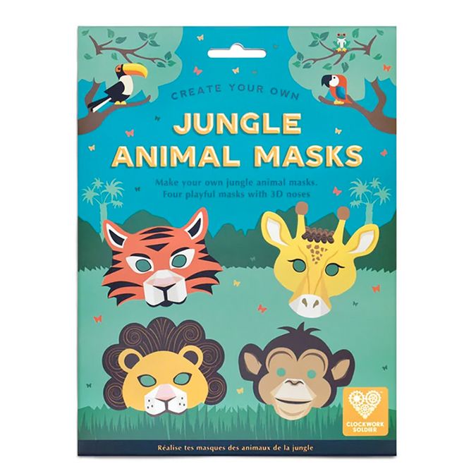 Masques Animaux de la jungle Kit 4 pcs