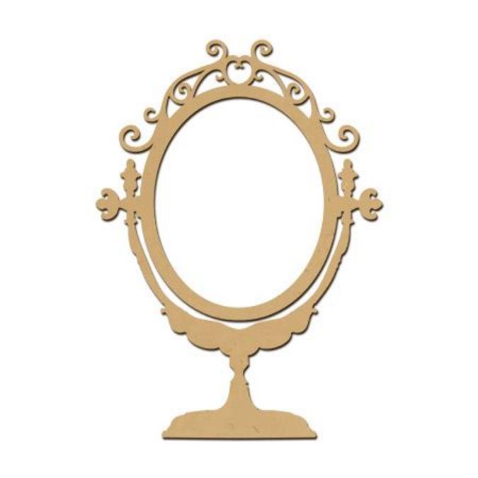 Miroir baroque ovale en bois médium 19.5 x 14 cm
