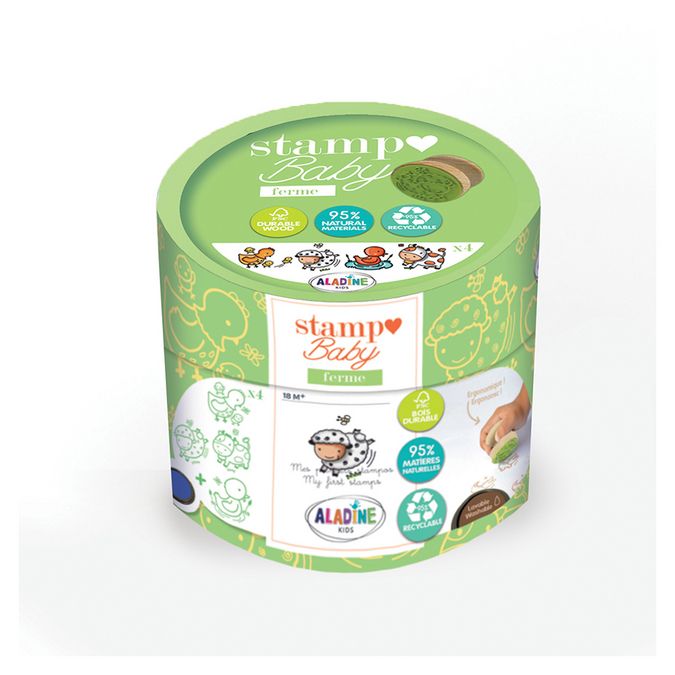 Tampon Bois Stampo Baby Eco-Friendly Ferme 5 pcs